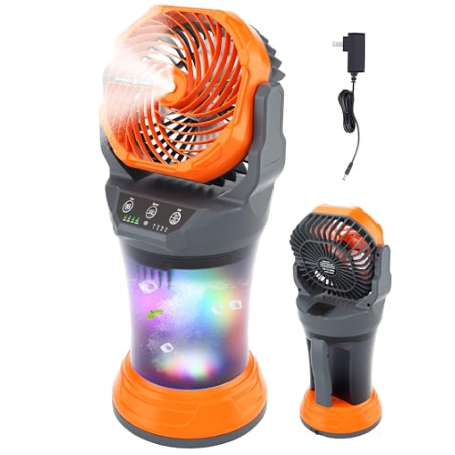 Outdoor Camping Misting Fan - 30000mAh Misting Fan Portable Battery Powered