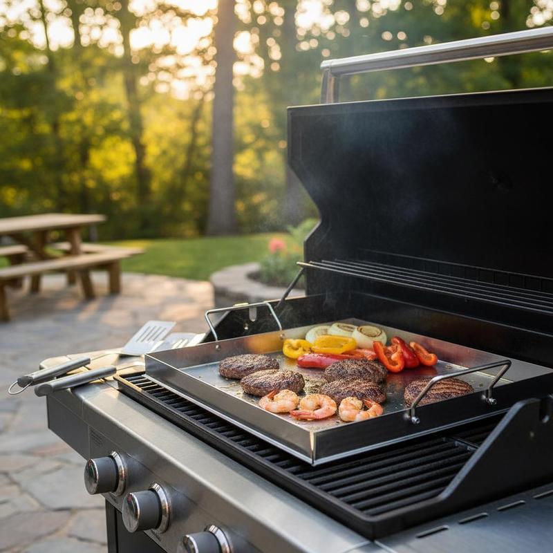 Outdoor Camping Griddle - Universal Flat Top Griddle 18x16 Inch