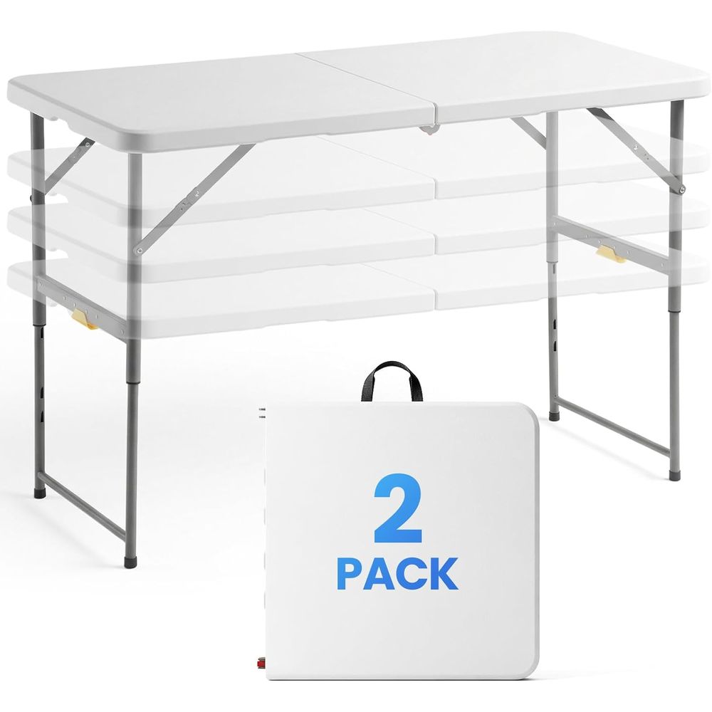 Outdoor Camping Table - Portable Folding Table with Handle, Adjustable