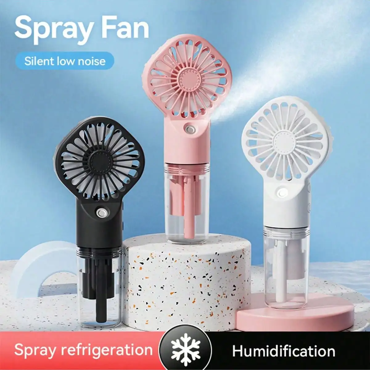 Outdoor Camping Misting Fan - Portable Mist Fan - Handheld Mini