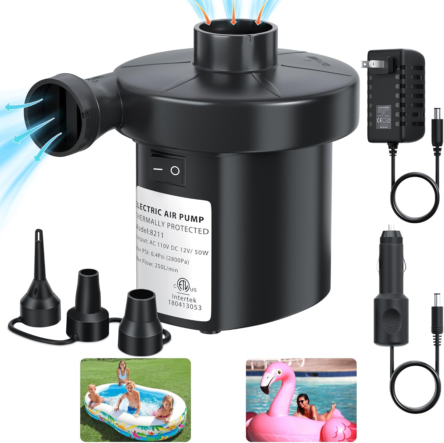 Inflatable Mattress - Electric Air Pump for Inflatables, 110V