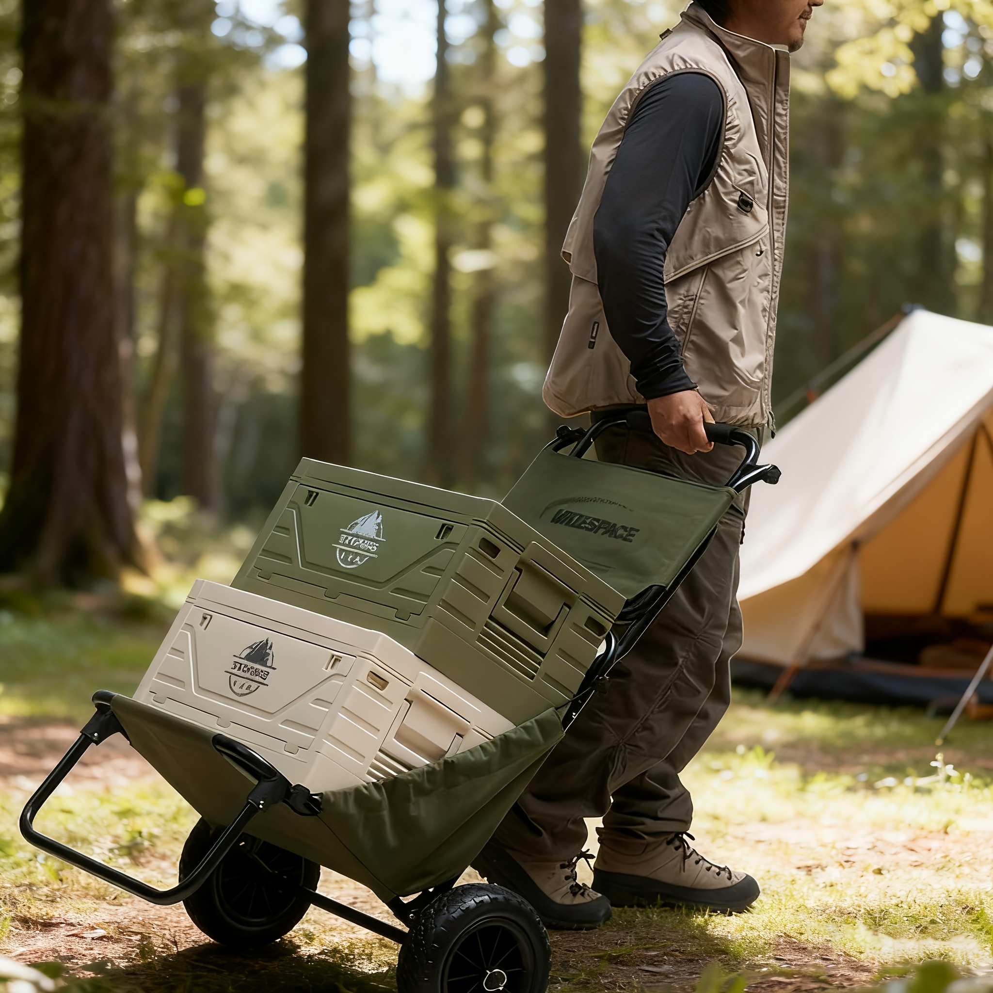 Outdoor Camping Table - Camping Storage Box with Folding Table