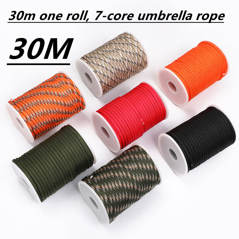 Outdoor Camping Extension Cord - 5M/15M/30M 7-Core 550 Paracord 4mm Parachute