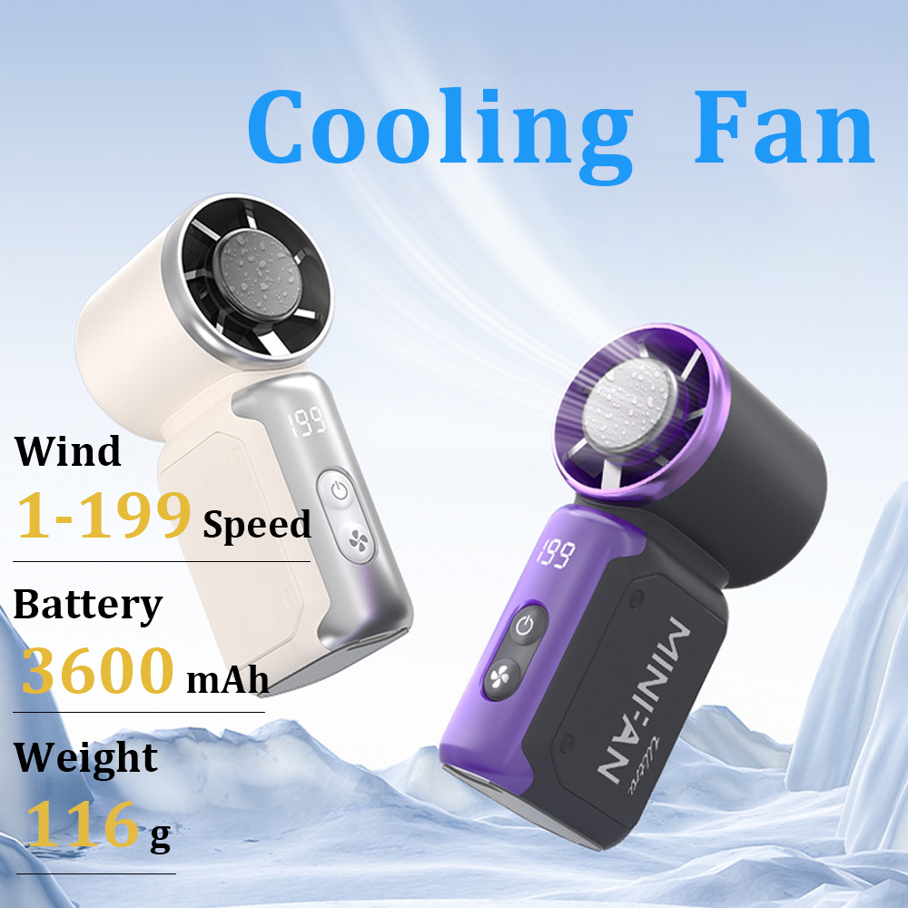 Outdoor Camping Misting Fan - Portable Handheld Mini Fan, 1-199 Speed