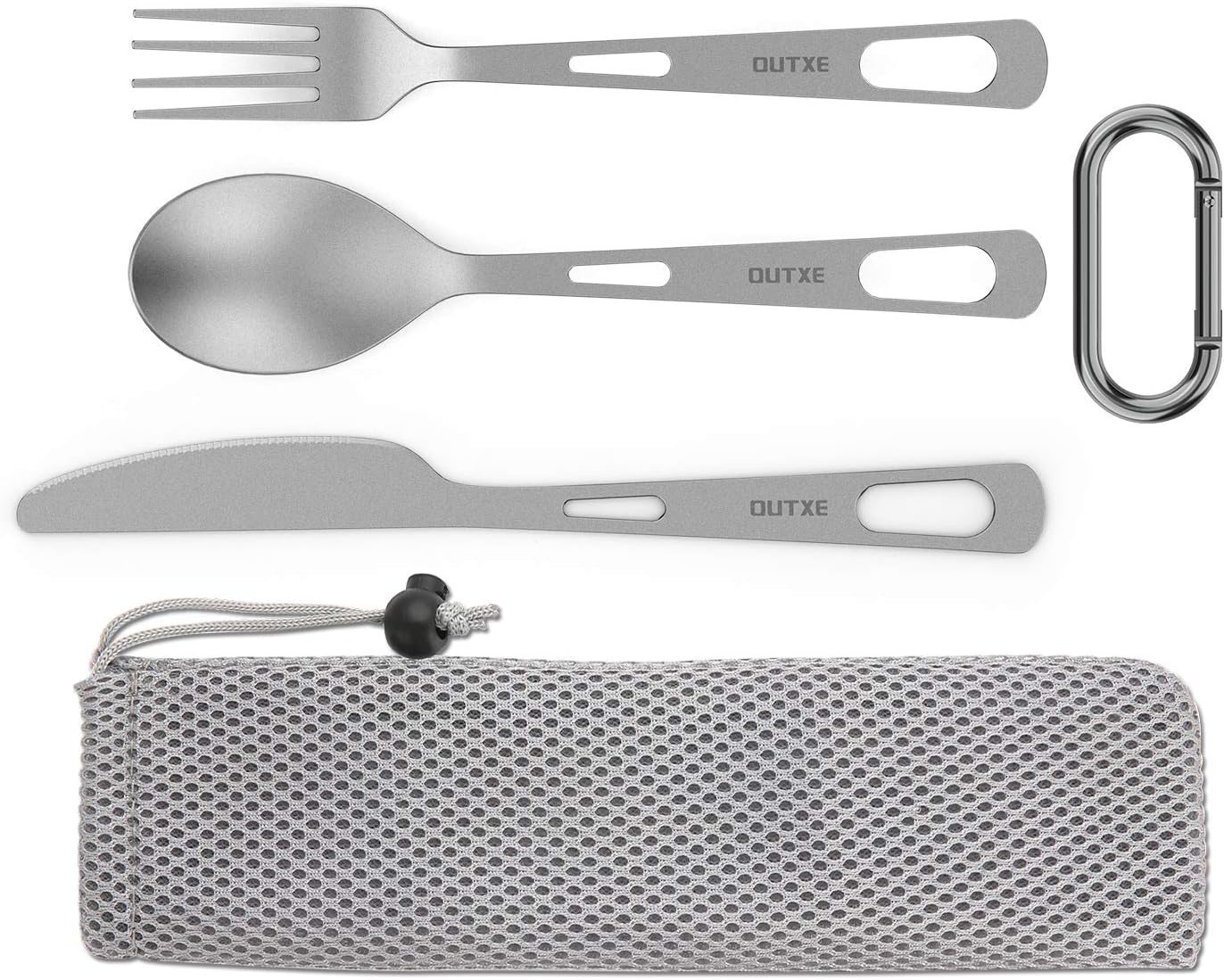 Outdoor Camping Knife - Titanium Camping Cutlery Set with Carrying
