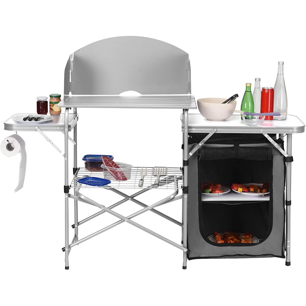 Outdoor Camping Table - Camping Kitchen Table, Portable Outdoor Cooking