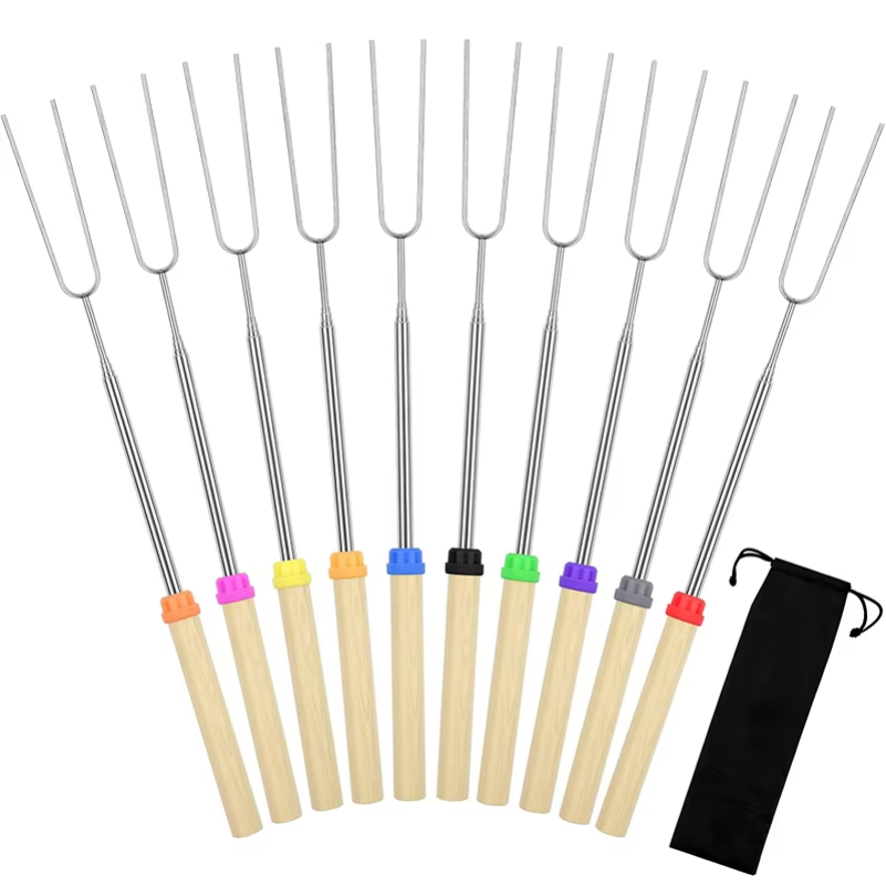 Outdoor Camping Fire - Marshmallow Roasting Sticks Extendable 32in Long