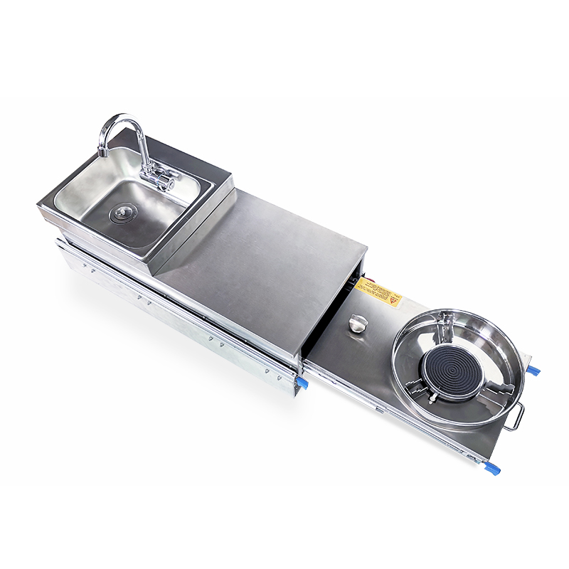 Outdoor Camping Kitchen With Sink - RV Pull Out Sink with Gas