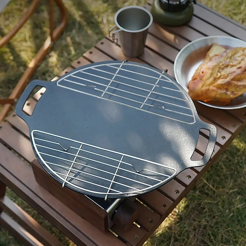 1Pcs BBQ Stainless Steel High  - مراجعة Outdoor Camping Griddle وسعره