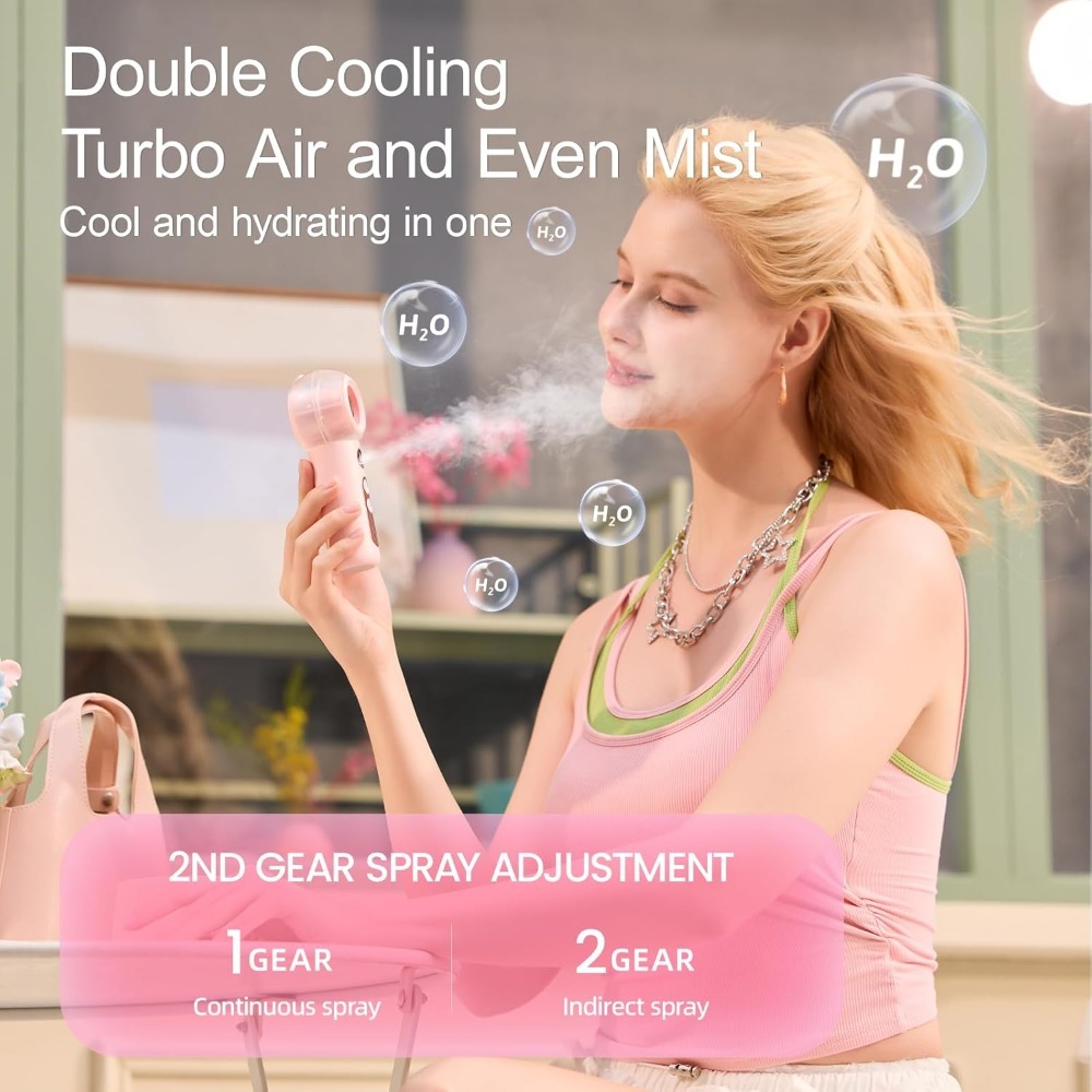 Portable Fan with Mist, Person - مراجعة Outdoor Camping Misting Fan وسعره