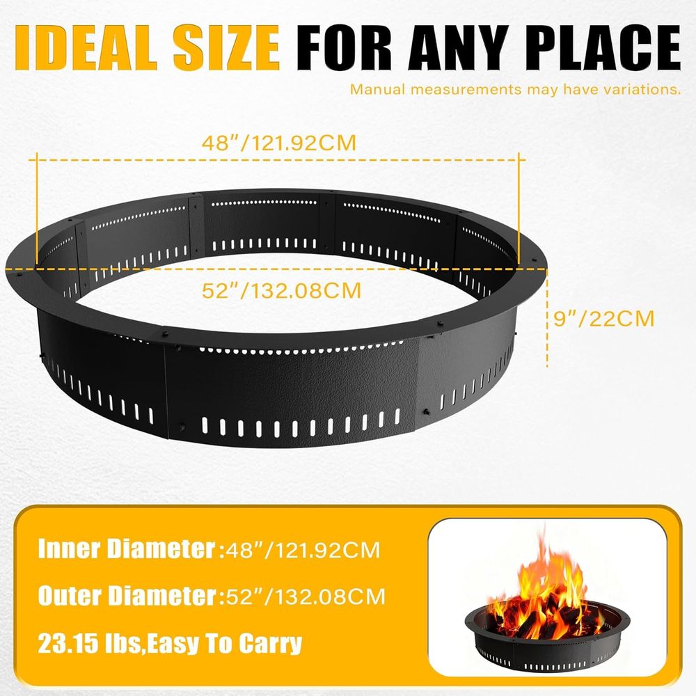 48-Inch Outdoor Fire Pit Liner - مراجعة Outdoor Camping Fire وسعره