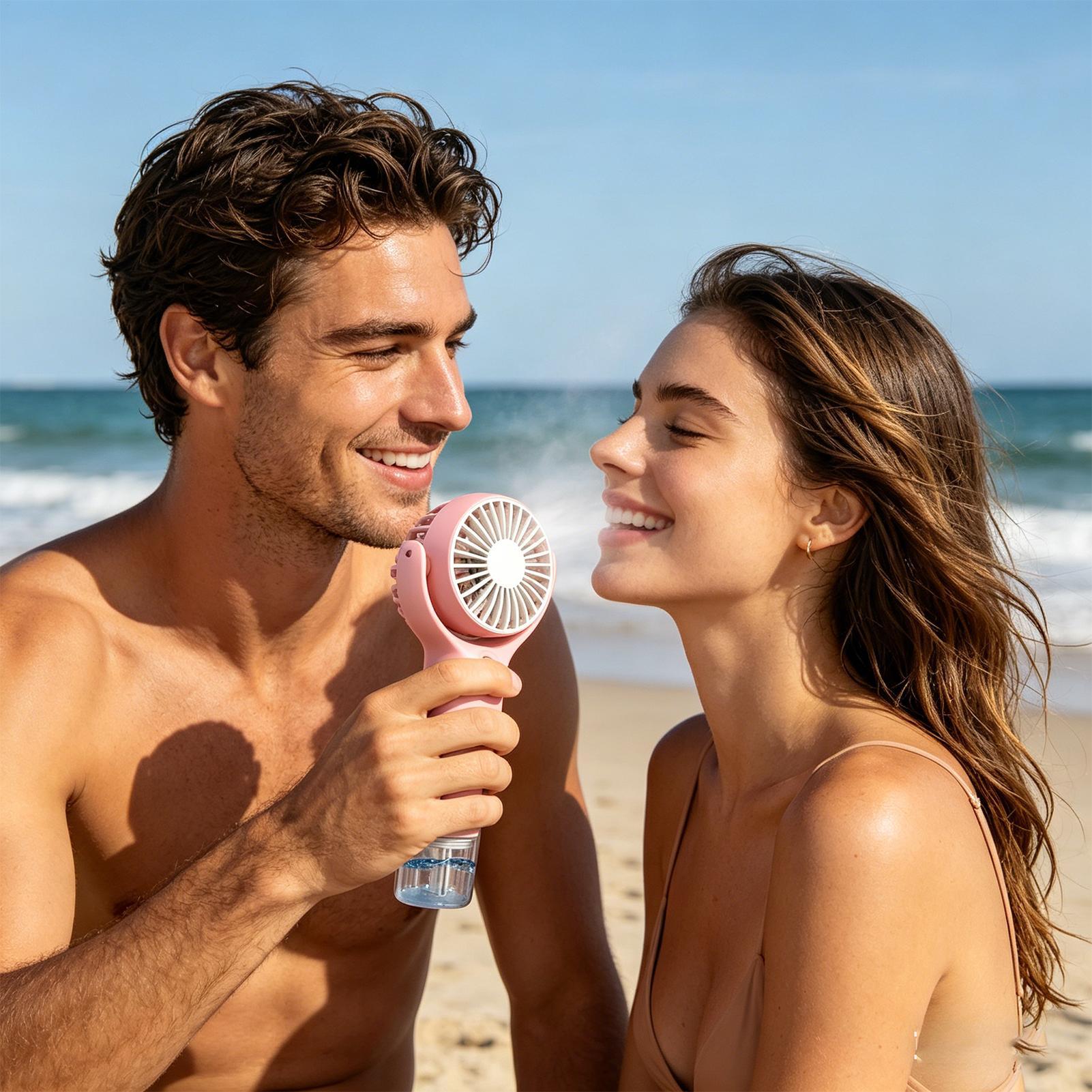 Portable Fan with Mist USB Cha - مراجعة Outdoor Camping Misting Fan وسعره