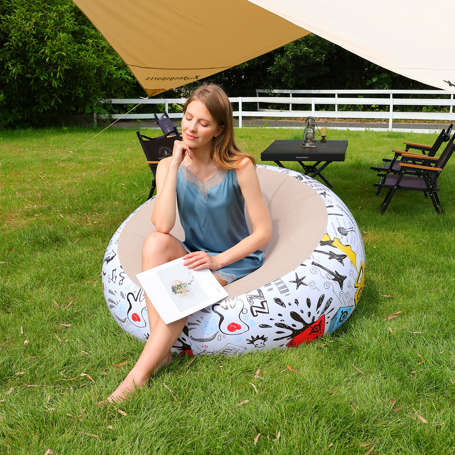 Bean Bag Chairs Inflatable Cam - مراجعة Outdoor Camping Folding Chairs وسعره