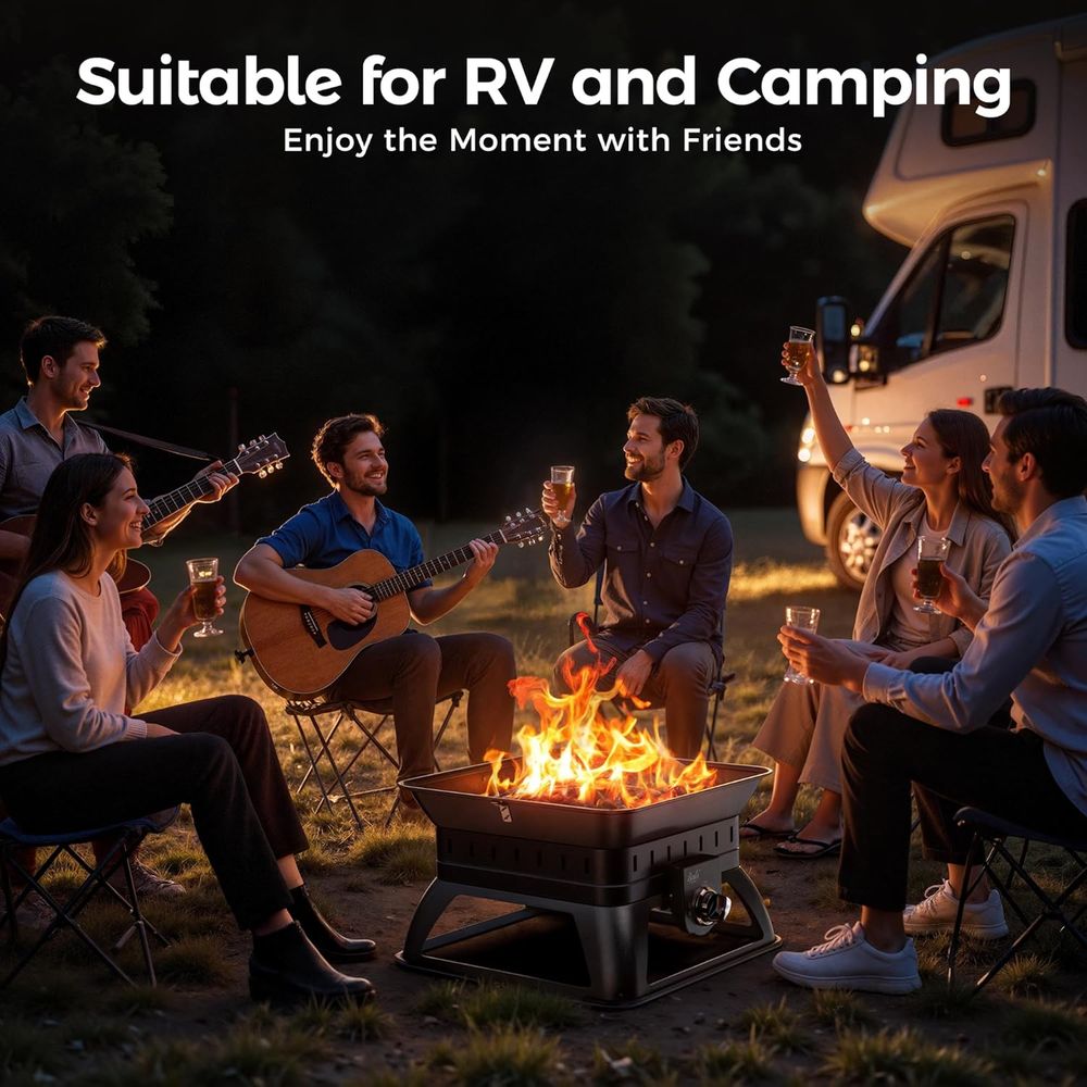 Portable Outdoor Fire Pit for  - مراجعة Outdoor Camping Fire وسعره