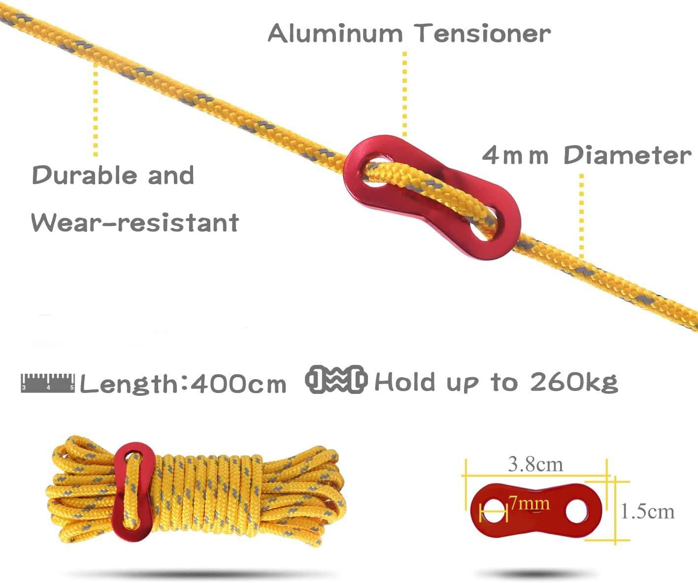 4m Reflective Guy Lines Tent C - مراجعة Outdoor Camping Extension Cord وسعره