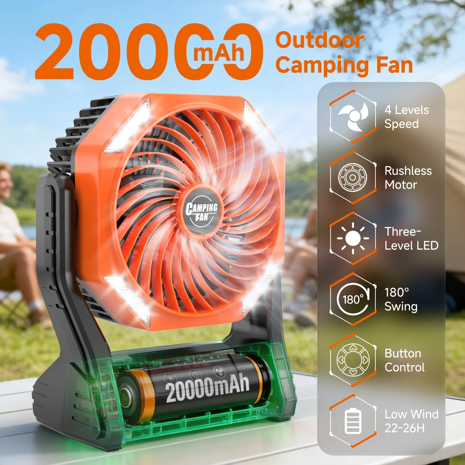 DDHOME 20000mAh Camping Fan wi - مراجعة Outdoor Camping Table وسعره