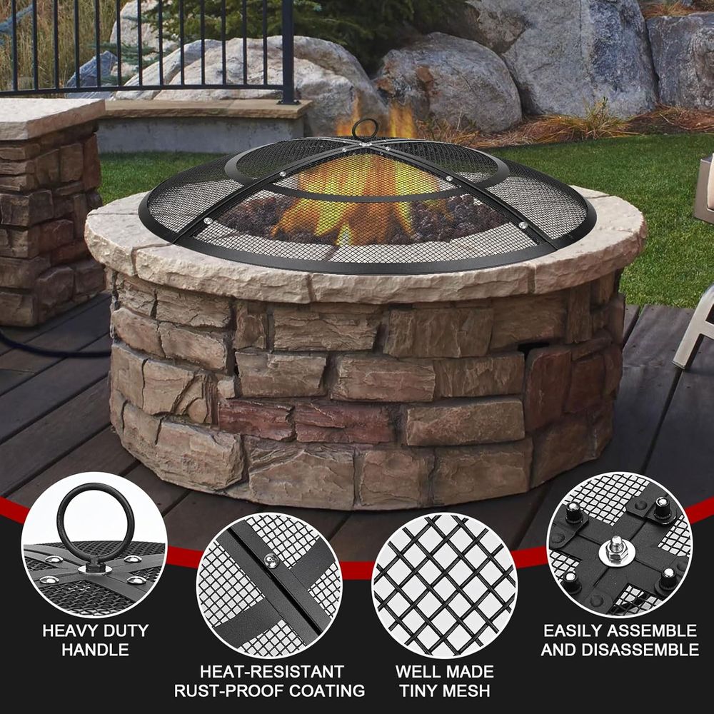 36 Inch Round Mesh Fire Pit Sc - مراجعة Outdoor Camping Fire وسعره