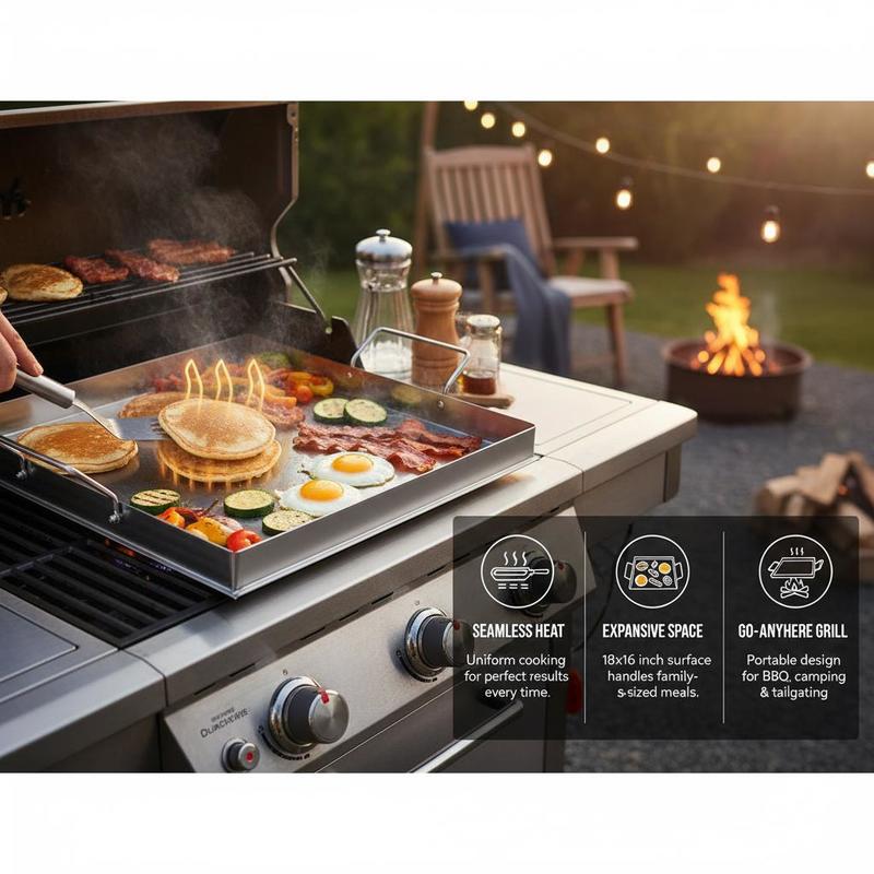 Universal Flat Top Griddle 18x - مراجعة Outdoor Camping Griddle وسعره