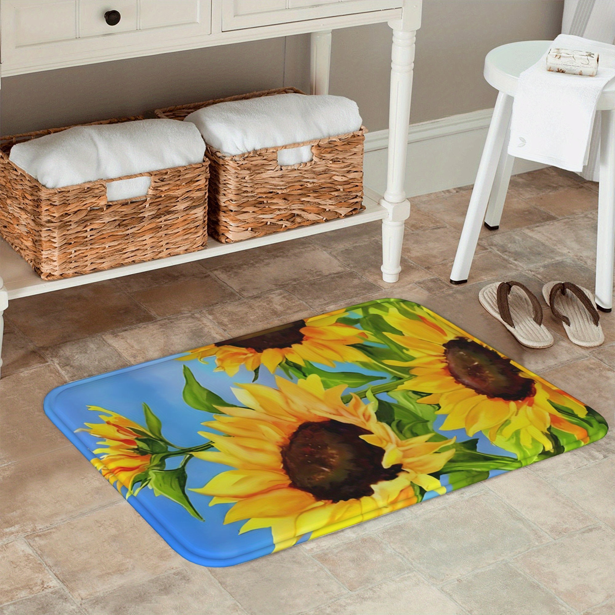 1PC Vibrant Sunflower Pattern  - مراجعة Outdoor Camping Kitchen With Sink وسعره