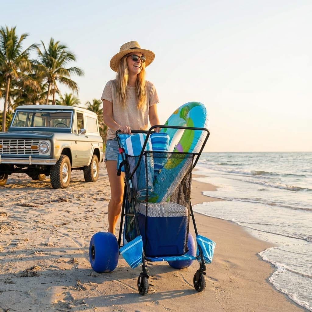 Heavy Duty Folding Beach Cart  - مراجعة Folding Chair وسعره