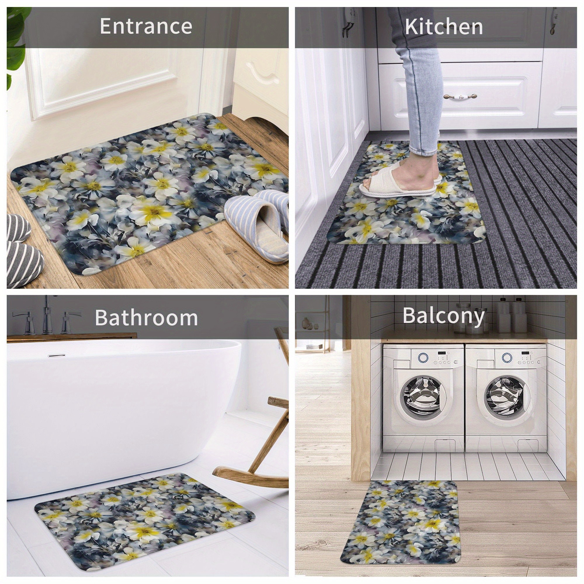 1PC Flower Pattern Kitchen Rug - مراجعة Outdoor Camping Kitchen With Sink وسعره