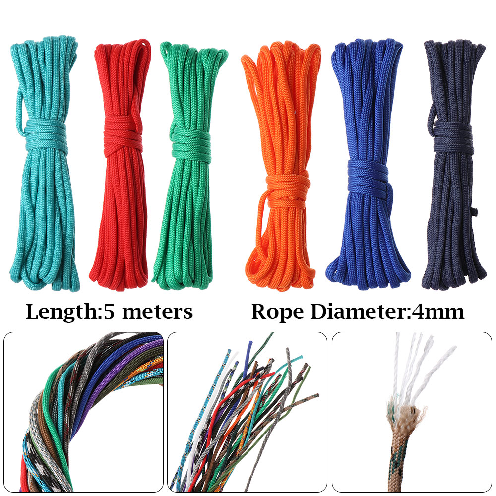 1PC 12 Colors 5 Meter 4mm Para - مراجعة Outdoor Camping Extension Cord وسعره
