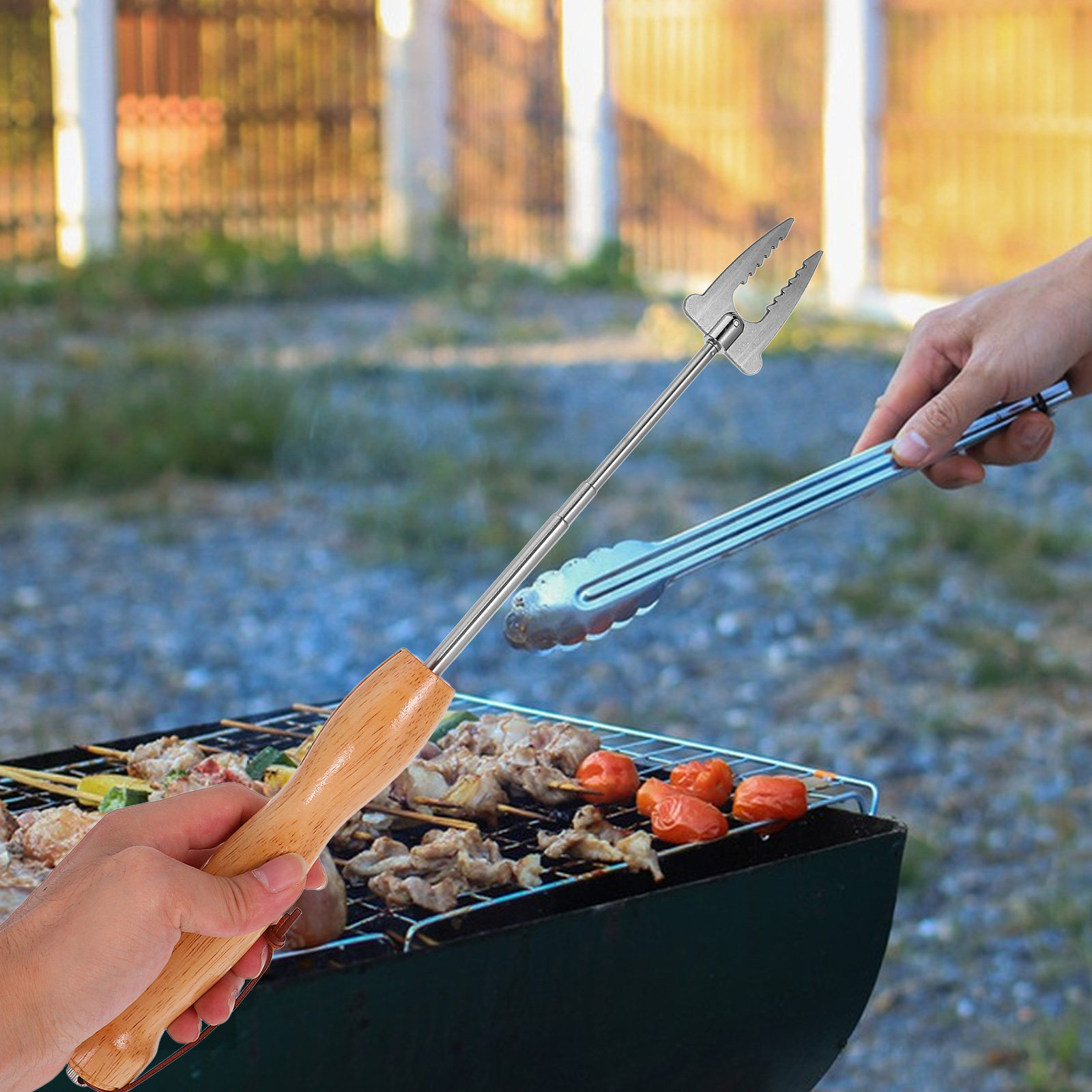 Stainless Steel Extendable Bbq - مراجعة Outdoor Camping Fire وسعره