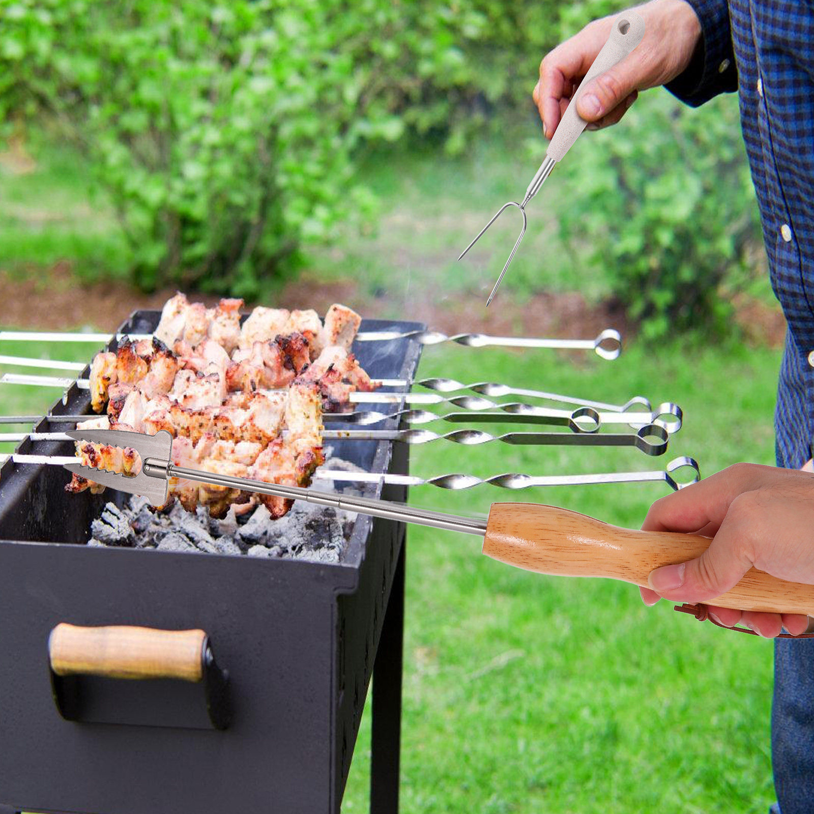 Stainless Steel Extendable Bbq - مراجعة Outdoor Camping Fire وسعره