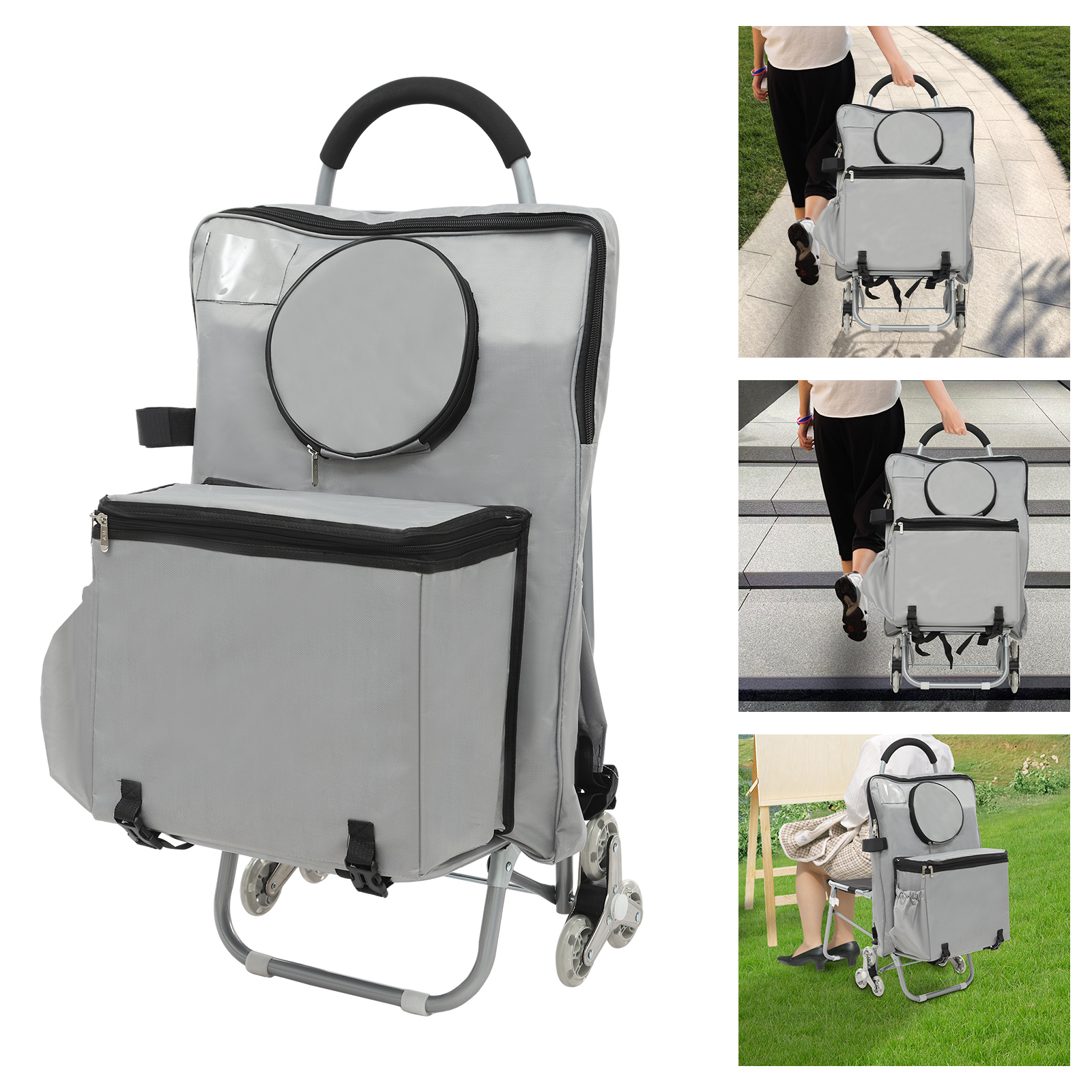 Silver 16.93*36.61inch Rolling - مراجعة Folding Chair وسعره