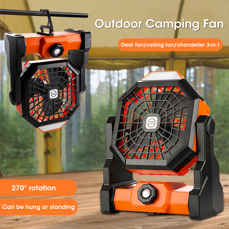 10000mAh Camping Fan with LED  - مراجعة Outdoor Camping Misting Fan وسعره