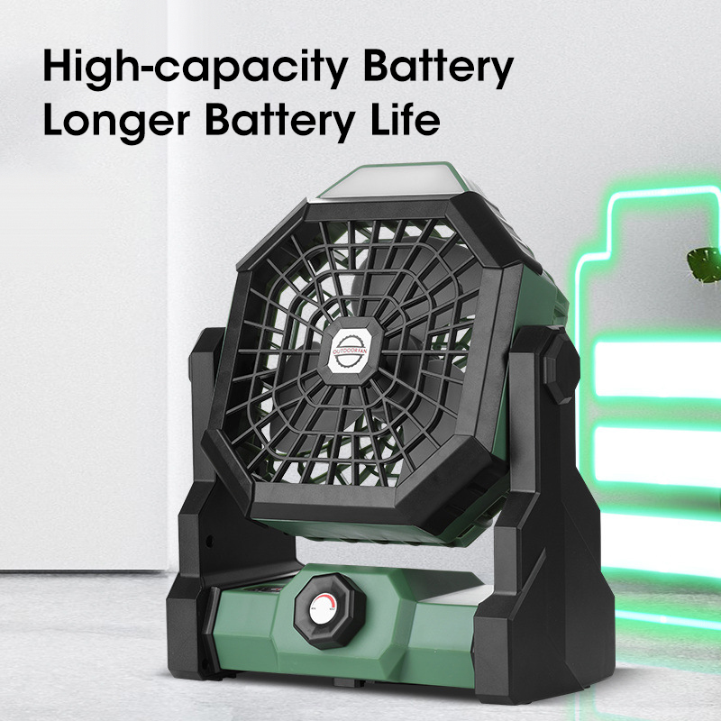 10000mAh Camping Fan with LED  - مراجعة Outdoor Camping Misting Fan وسعره