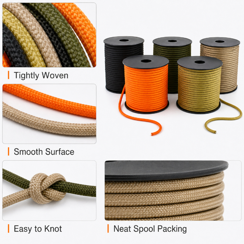 30/50/100M 4mm 550 Paracord Ro - مراجعة Outdoor Camping Extension Cord وسعره