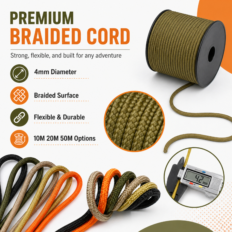 30/50/100M 4mm 550 Paracord Ro - مراجعة Outdoor Camping Extension Cord وسعره