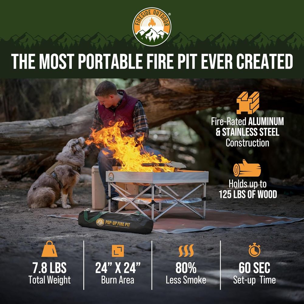 Portable Outdoor Fire Pit for  - مراجعة Outdoor Camping Fire وسعره