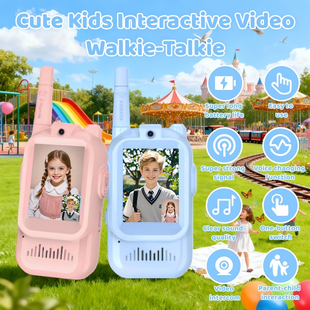 2PCS Video Walkie Talkie For K - مراجعة Outdoor Camping Videos وسعره