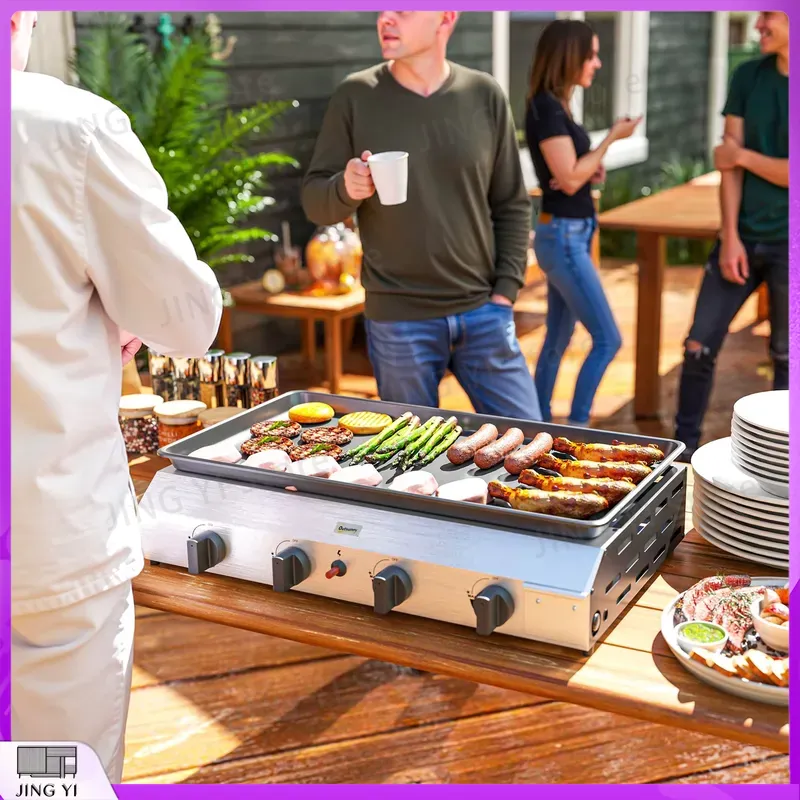 Gas Grill BBQ Grill with Non-S - مراجعة Outdoor Camping Griddle وسعره