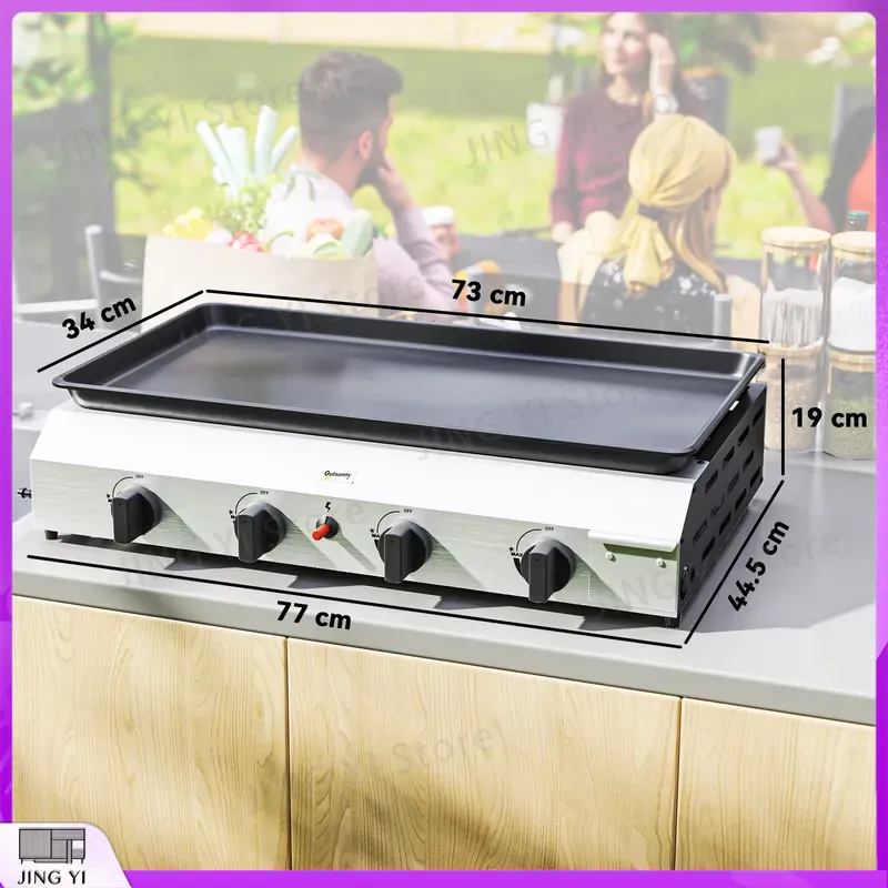 Gas Grill BBQ Grill with Non-S - مراجعة Outdoor Camping Griddle وسعره