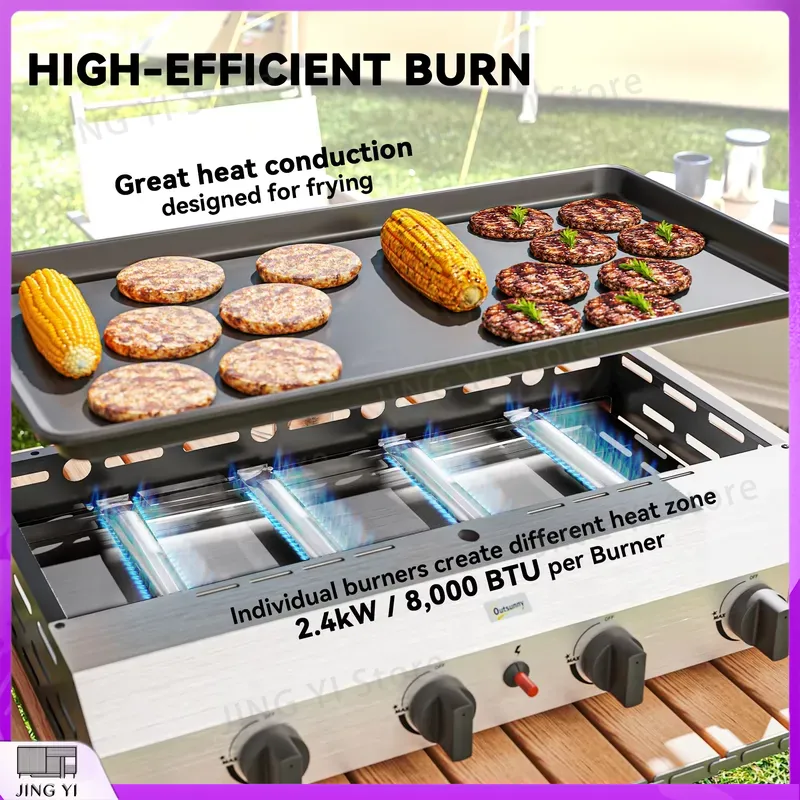 Gas Grill BBQ Grill with Non-S - مراجعة Outdoor Camping Griddle وسعره