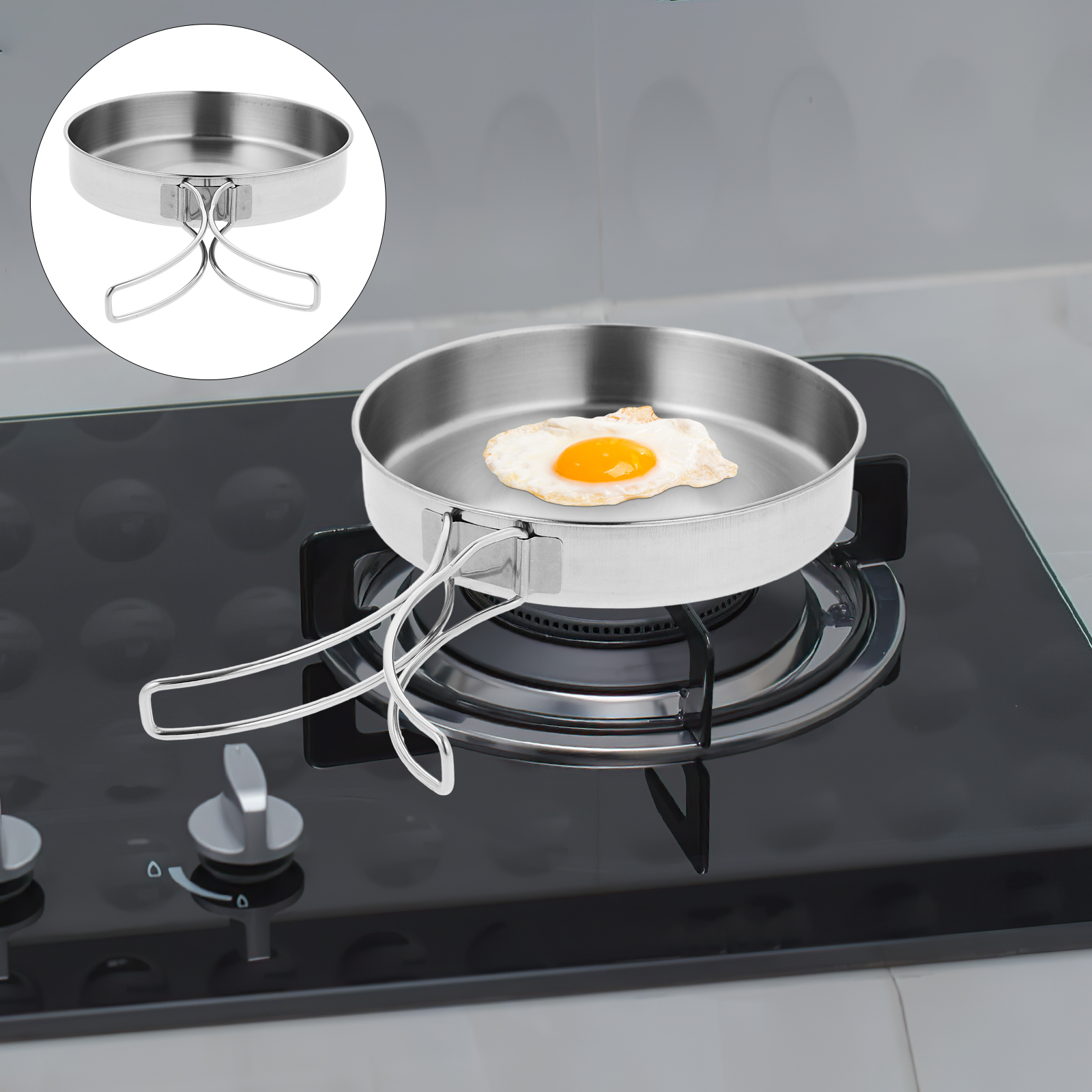 Portable Frying Pan Stainless  - مراجعة Outdoor Camping Griddle وسعره