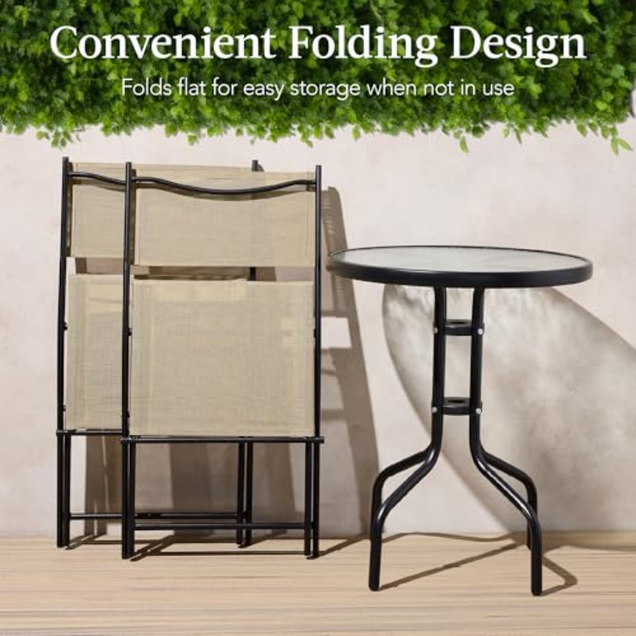 3-Piece Patio Bistro Dining Fu - مراجعة Folding Chair وسعره