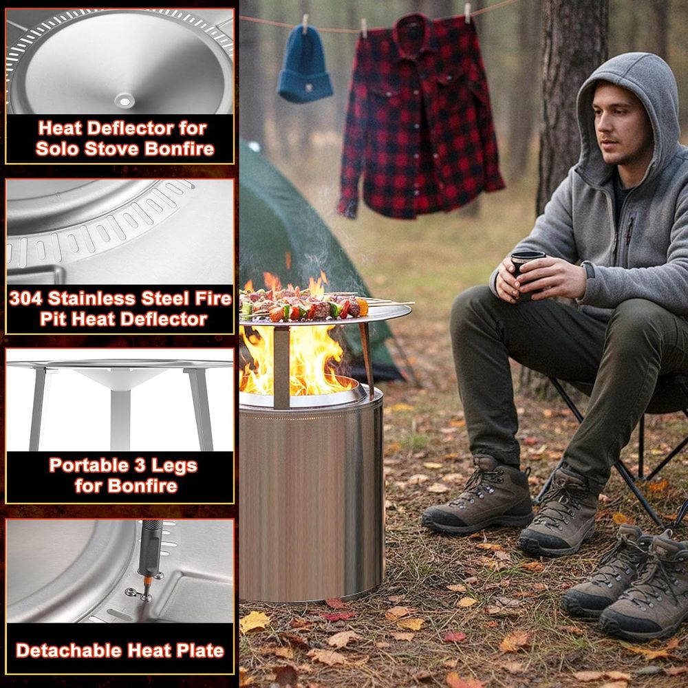 Portable 3-Leg Stainless Steel - مراجعة Outdoor Camping Fire وسعره