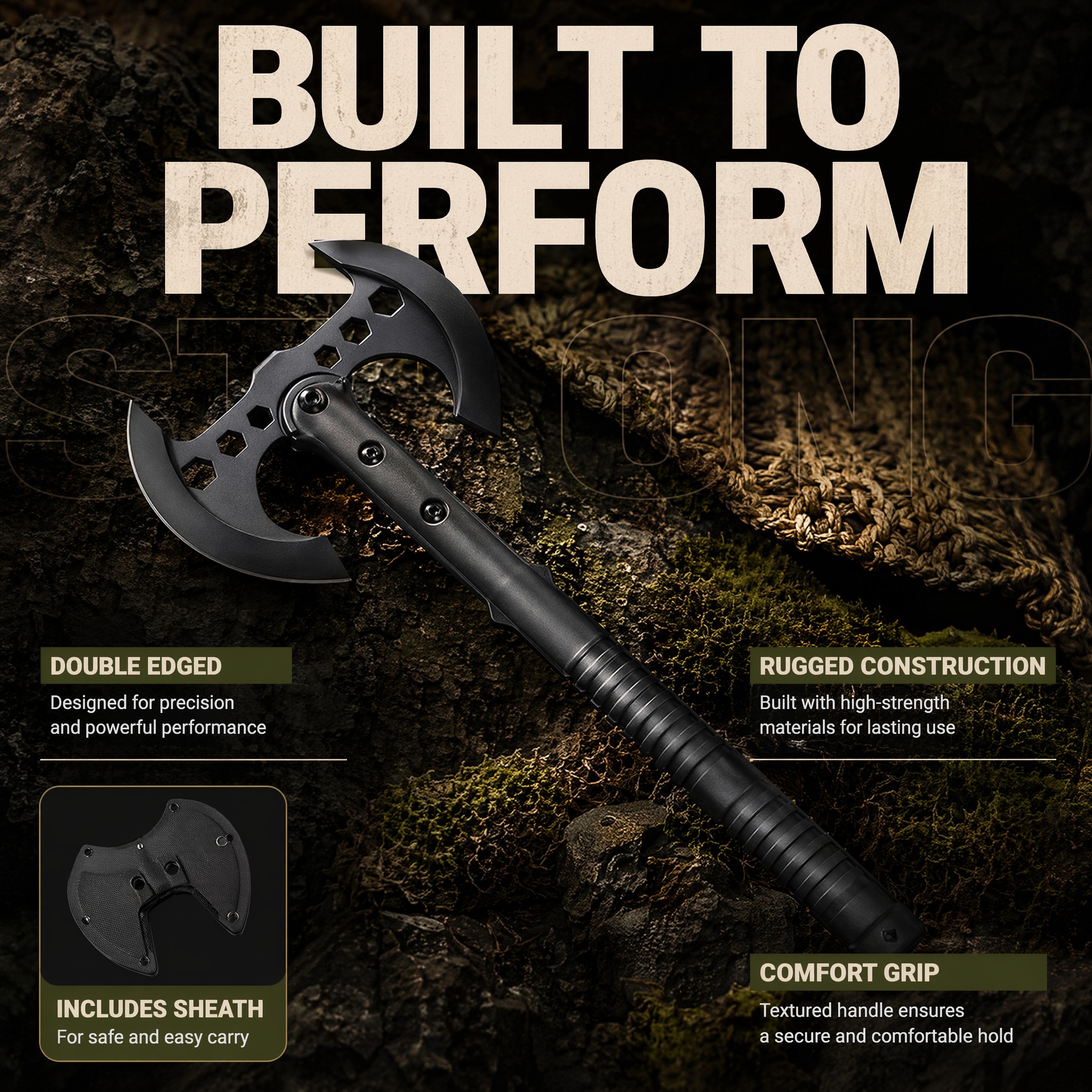 2-Piece Dual Blade Axe Kit - V - مراجعة Outdoor Camping Hacks وسعره