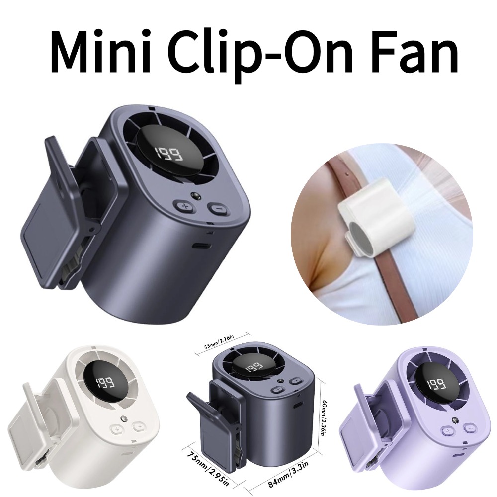 Mini Clip On Car Fan with LED  - مراجعة Outdoor Camping Misting Fan وسعره
