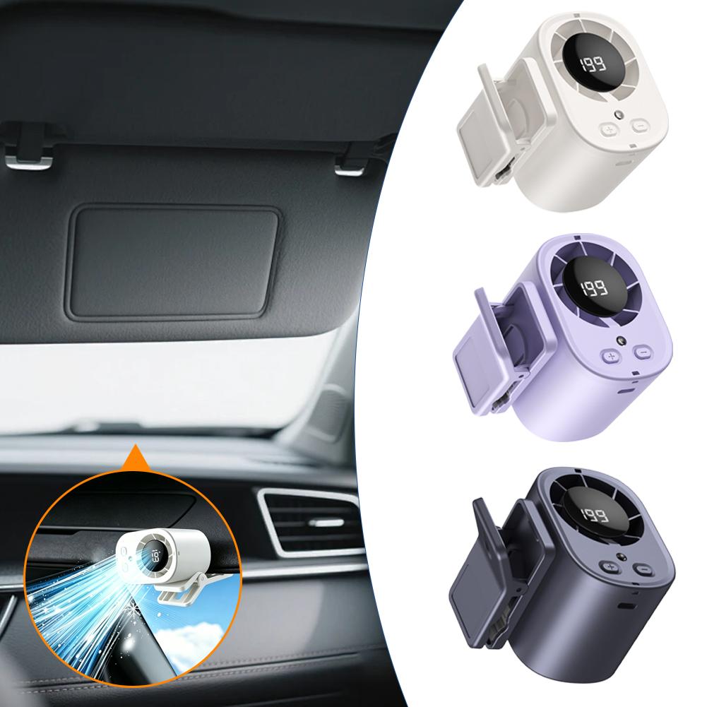 Mini Clip On Car Fan with LED  - مراجعة Outdoor Camping Misting Fan وسعره