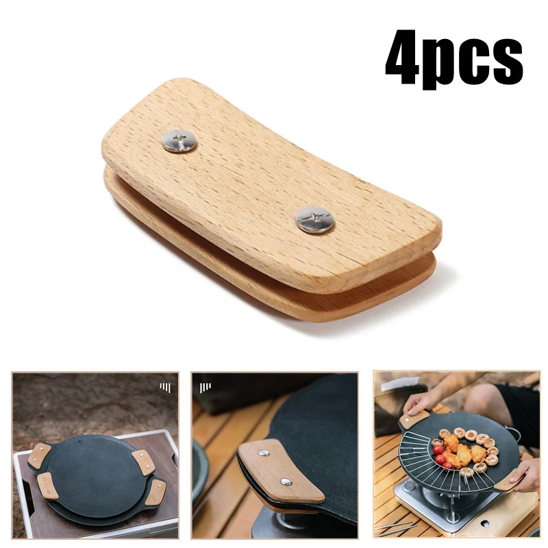 Wooden BBQ Pan Handle Anti Sca - مراجعة Outdoor Camping Griddle وسعره