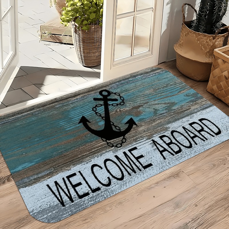 1PC Anchor Pattern Kitchen Rug - مراجعة Outdoor Camping Kitchen With Sink وسعره