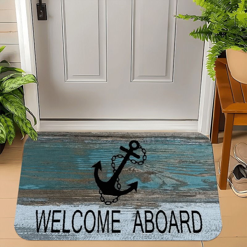 1PC Anchor Pattern Kitchen Rug - مراجعة Outdoor Camping Kitchen With Sink وسعره
