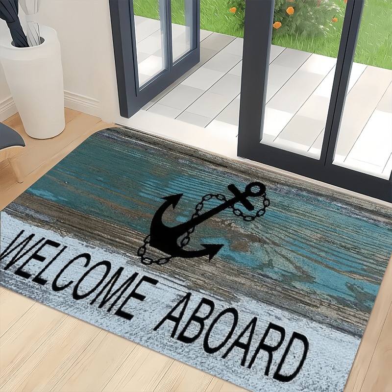 1PC Anchor Pattern Kitchen Rug - مراجعة Outdoor Camping Kitchen With Sink وسعره