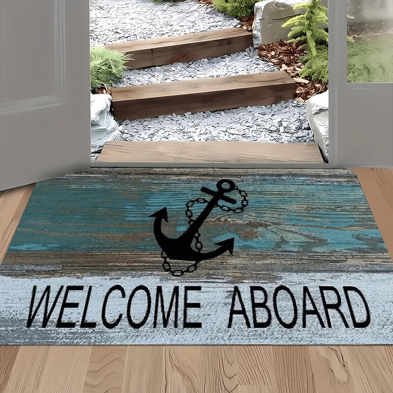 1PC Anchor Pattern Kitchen Rug - مراجعة Outdoor Camping Kitchen With Sink وسعره