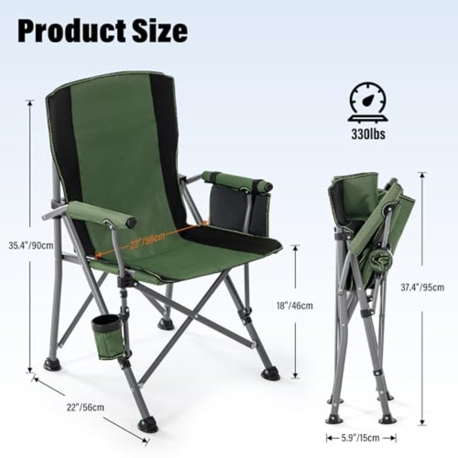 Camping Chair for Adults, Heav - مراجعة Outdoor Camping Folding Chairs وسعره